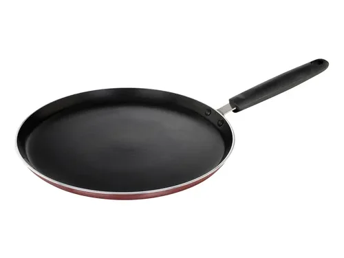 Prestige Omega Deluxe Aluminium Induction Base Non-Stick Omni Tawa, 28 cm (Red)