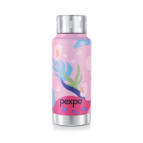 PEXPO CAMEO ART LEAF UV PRINTED DESIGN BOTTLE (PINK) 300ML