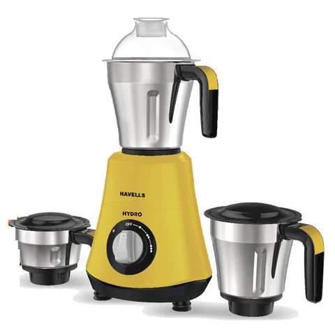 HAVELLS MIXER GRINDER HYDRO 3 JAR (YELLOW)