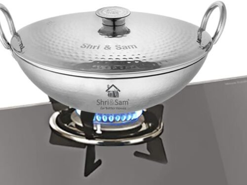 SHRI & SAM 430 HAMMERED KADHAI W/L SS 22CM