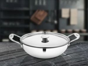 SHRI & SAM PLATINUM PLAIN KADHAI W/L SS 30CM