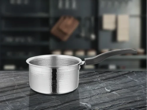 SHRI & SAM 430 HAMMERED SAUCE PAN 14CM