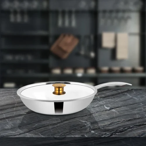 SHRI & SAM TRIPLICA FRY PAN W/L SS 28 CM