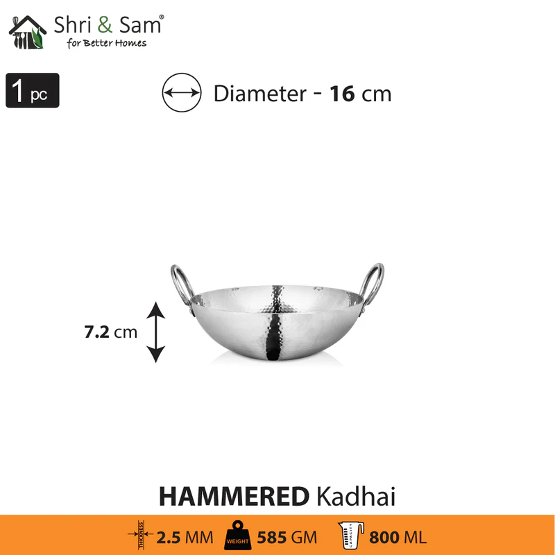 SHRI & SAM 430 HAMMERED KADHAI 16CM - Image 2