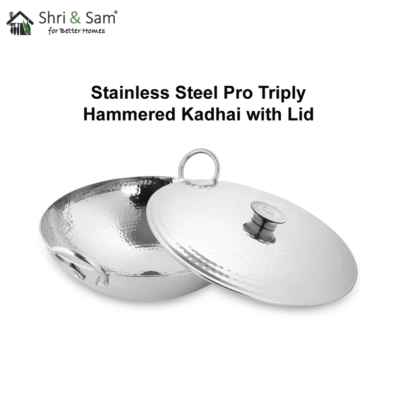 SHRI & SAM 430 HAMMERED KADHAI W/L SS 22CM - Image 3