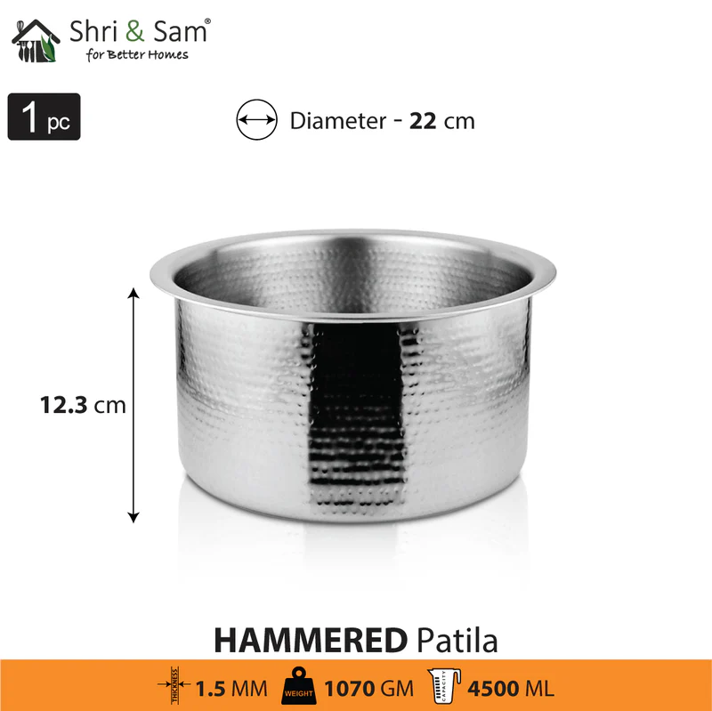 SHRI & SAM 430 HAMMERED PATILA 22CM - Image 2