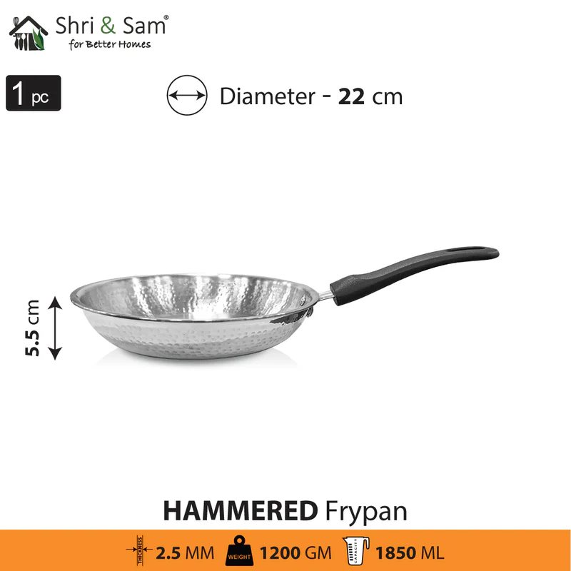 SHRI & SAM 430 HAMMERED FRY PAN 22CM - Image 2