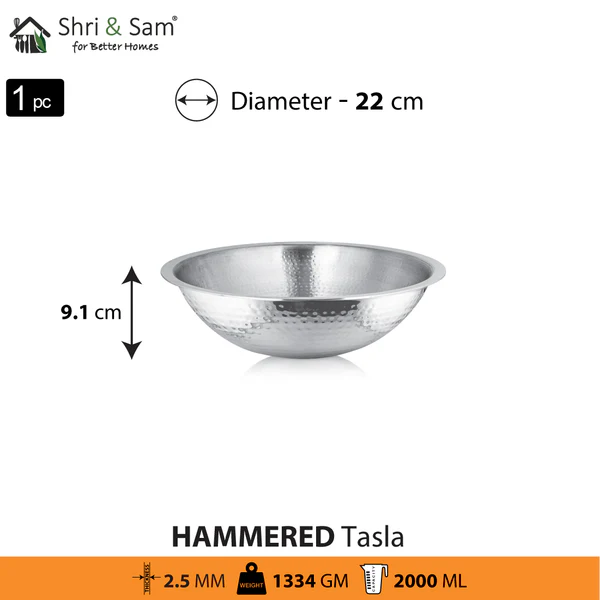 SHRI & SAM 430 HAMMERED TASLA 22CM - Image 2