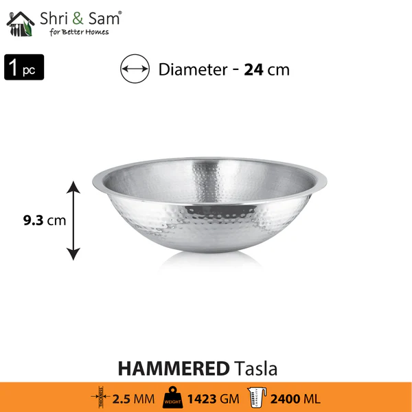 SHRI & SAM 430 HAMMERED TASLA 24CM - Image 2
