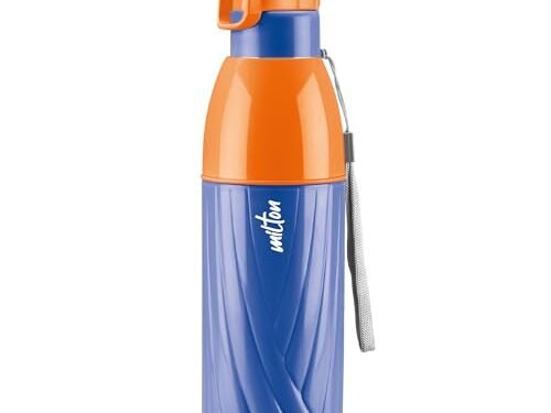 MILTON W/B-STEEL SLIM 600ML W/STRAW