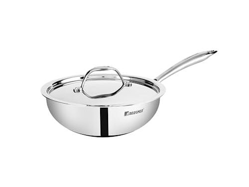 BERGNER WOK-ARGENT TRIPLY 220MM W/LID