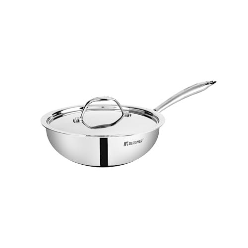 BERGNER WOK-ARGENT TRIPLY 220MM W/LID