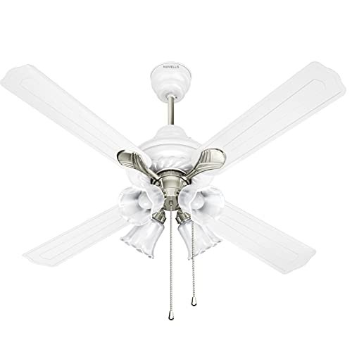 HAVELLS CEILING FAN -FLORENCE U/L ES WHITE NICKEL 1200MM