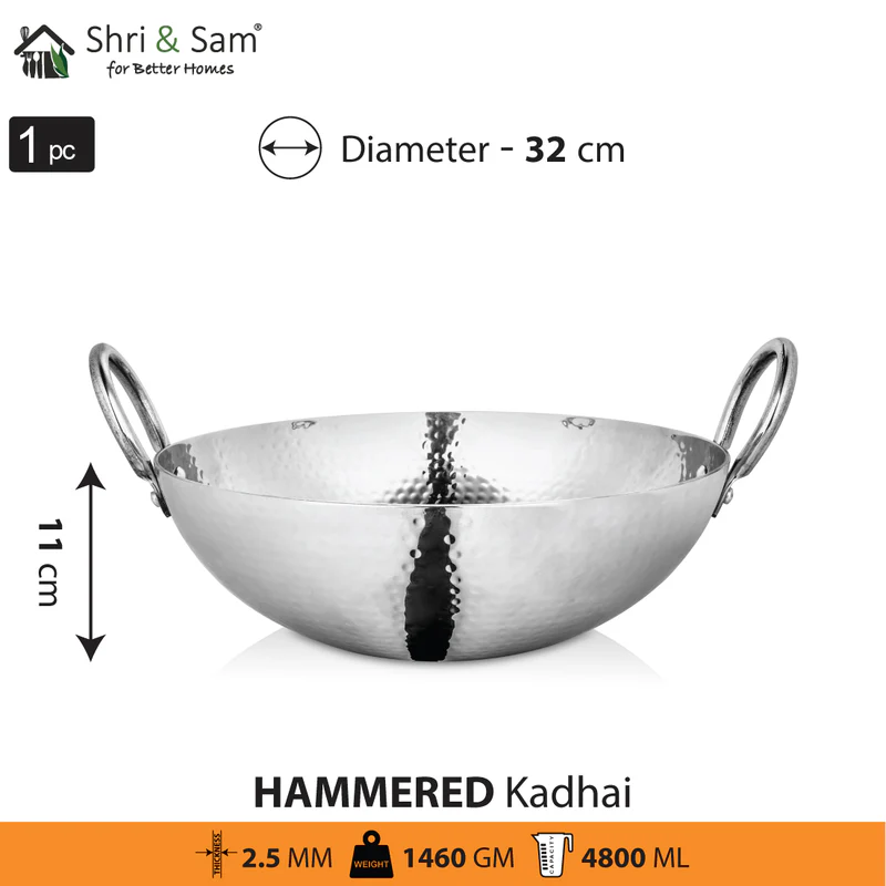 SHRI & SAM 430 HAMMERED KADHAI 32CM - Image 2