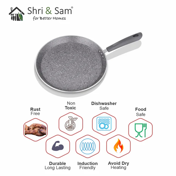 SHRI & SAM NON STICK PRIME STONE DOSA TAWA 28CM - Image 4