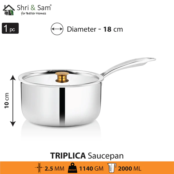 SHRI & SAM TRIPLICA SAUCEPAN 18 CM - Image 3
