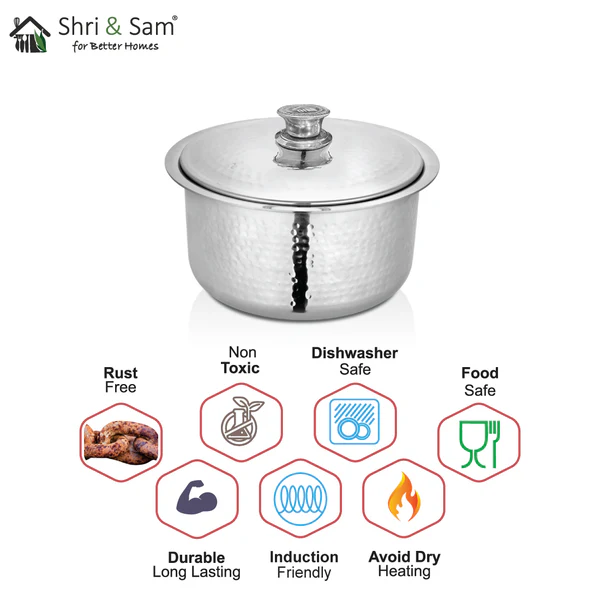 SHRI & SAM 430 HAMMERED PATILA W/L SS 20CM - Image 4