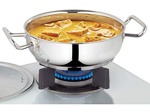 BOROSIL FLAT KADHAI-IMPACT 1.8LTR W/LID