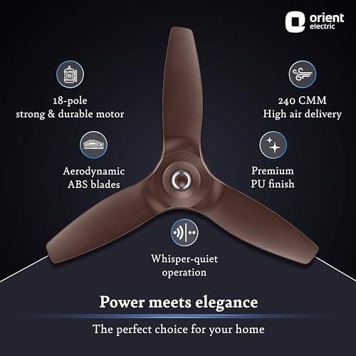 ORIENT CEILING FAN AEROQUIET 1200MM ROASTED BROWN - Image 6
