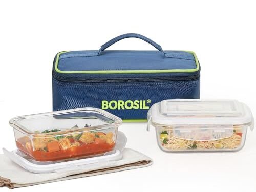 BOROSIL LUNCH BOX-SO2 RECTANGLE 370ML