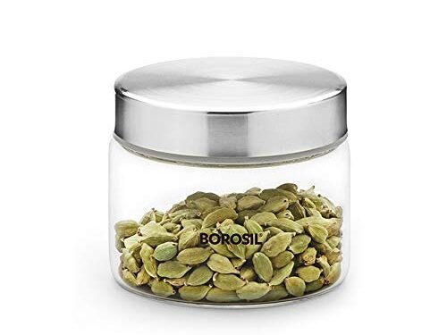BOROSIL JARS-ENDURA GLASS 350ML W/LID SS