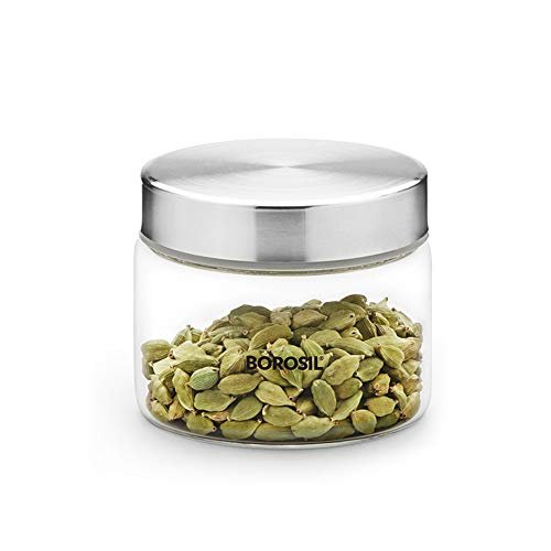 BOROSIL JARS-ENDURA GLASS 350ML W/LID SS