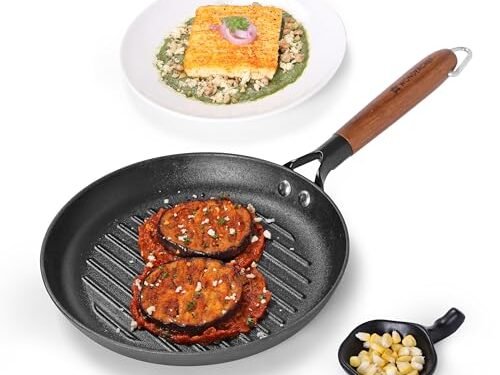 WONDERCHEF FERRO CAST IRON GRILL PAN 24CM ROUND