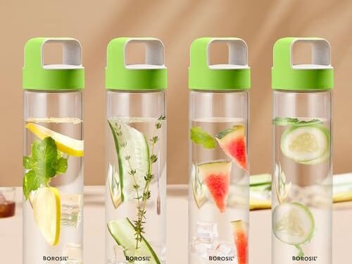 BOROSIL GLASS W/B-NEO GREEN LID 550ML