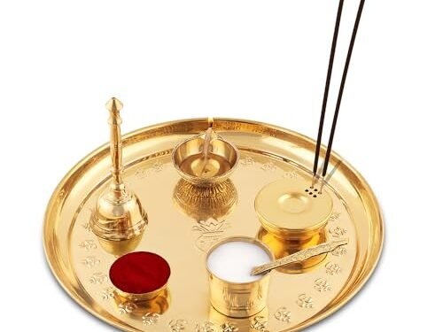 BOROSIL PUJA THALI-BRASS W/BELL