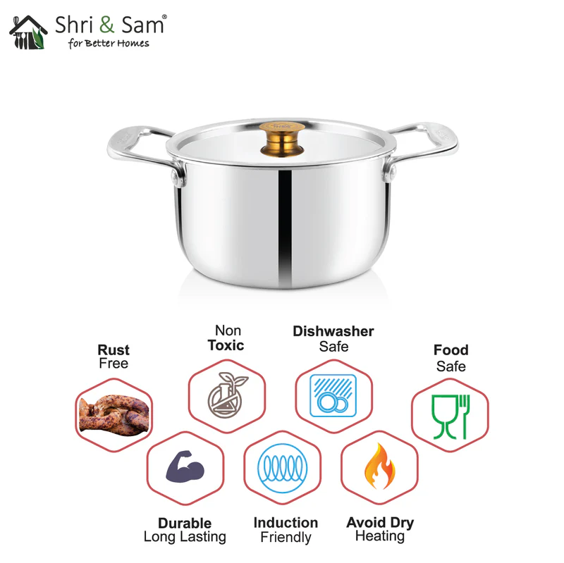 SHRI & SAM TRIPLICA CASSEROLE W/L SS 16 CM - Image 4