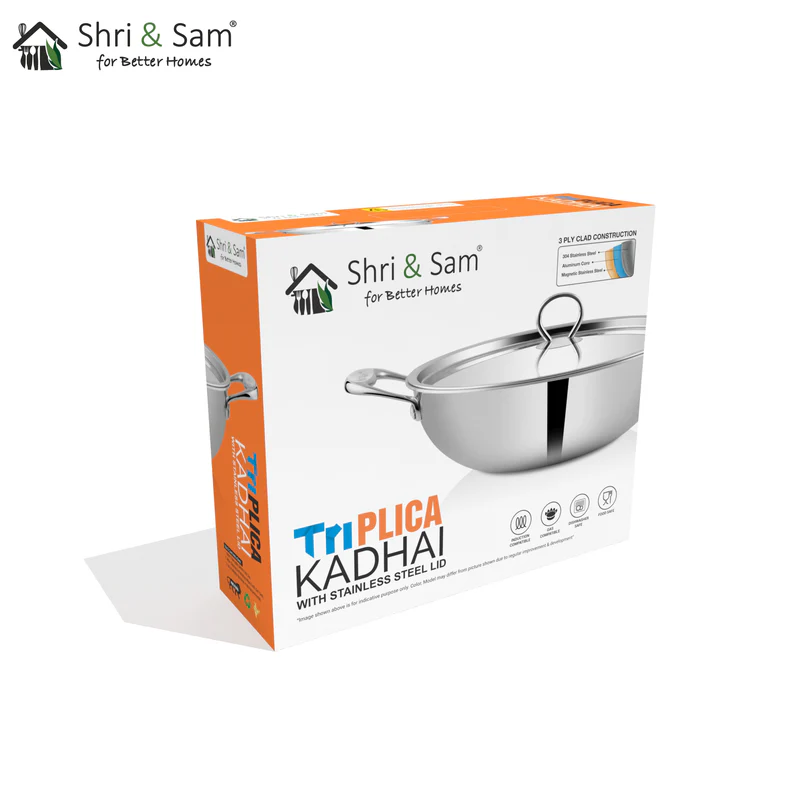 SHRI & SAM TRIPLICA KADHAI W/L SS 18 CM - Image 5
