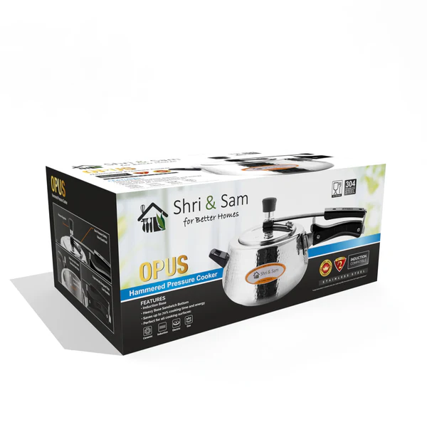 SHRI & SAM COOKER OPUS HAMMERED SS 5LTR - Image 5