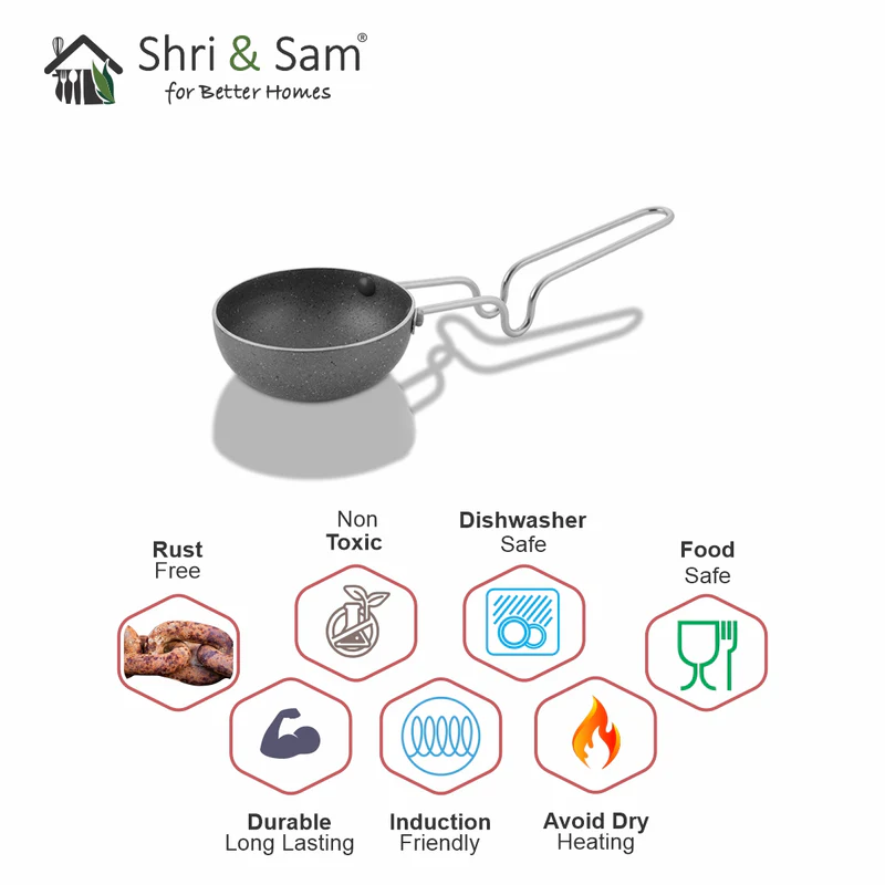 SHRI & SAM NON STICK PRIME STONE TADKA PAN 11CM - Image 4