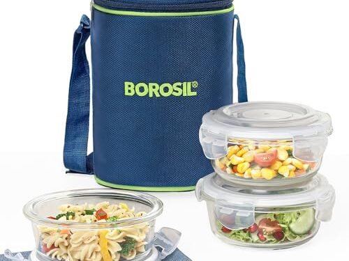 BOROSIL LUNCH BOX-SO3 ROUND 400ML