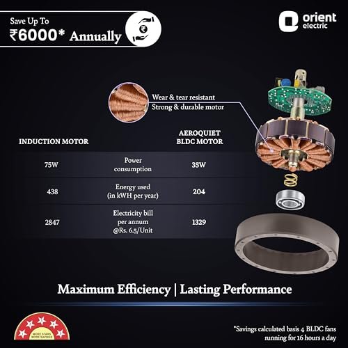 ORIENT CEILING FAN-AEROQUIET BLDC 1200MM WHITE - Image 2