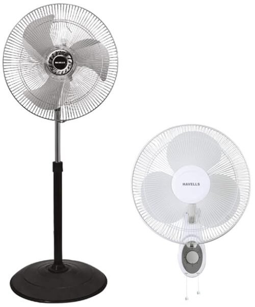 havells  wall fan-v3 wall silver black 450mm