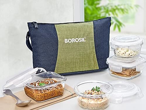 BOROSIL LUNCH BOX-DAISY SO4 (SQ320ML+RD240ML)
