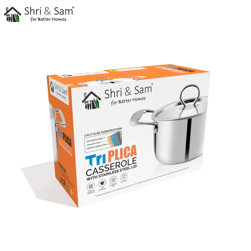 SHRI & SAM TRIPLICA CASSEROLE W/L SS 16 CM - Image 5