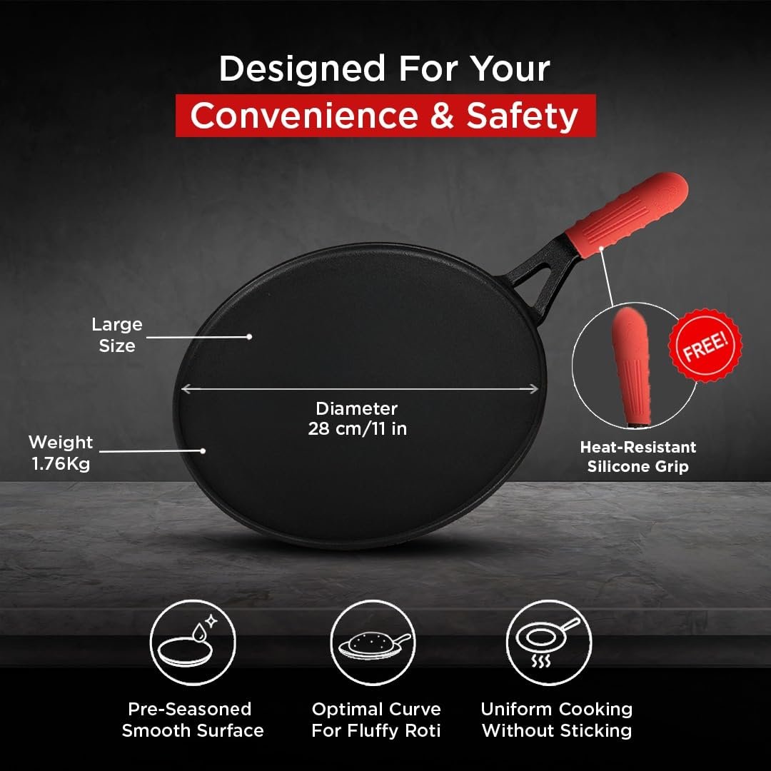 PIGEON IMPERI CAST IRON CURVED TAWA DIA 260MM - Image 8
