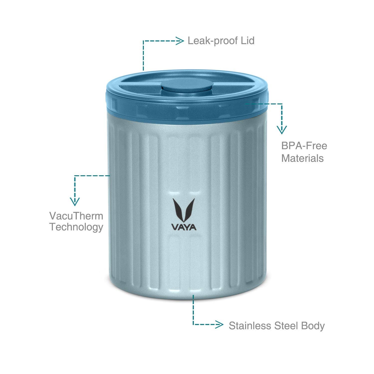 VAYA PRESERVE KIDS LUNCHKIT 500ML (BLUE WITH GOCHAMP BUNNY) - Image 2