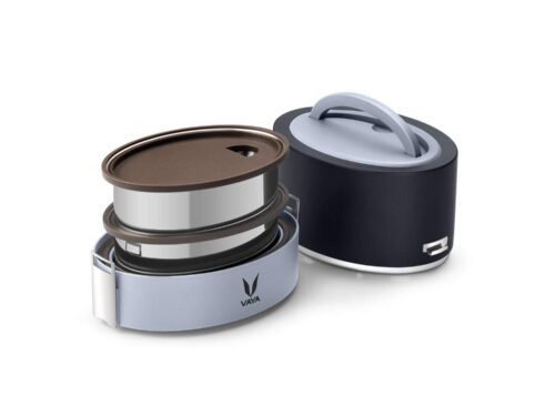 VAYA TYFFYNLYTE WITH POLISHED STAINLESS STEEL CONTAINERS 600ML (BLACK)