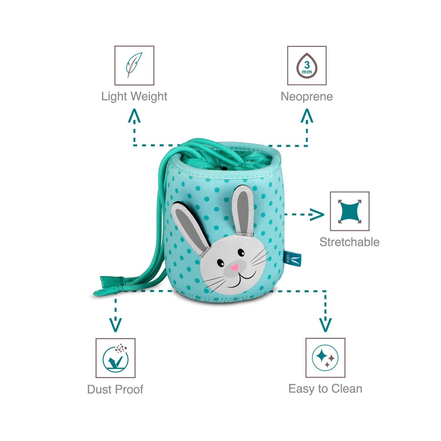 VAYA PRESERVE KIDS LUNCHKIT 500ML (BLUE WITH GOCHAMP BUNNY) - Image 6