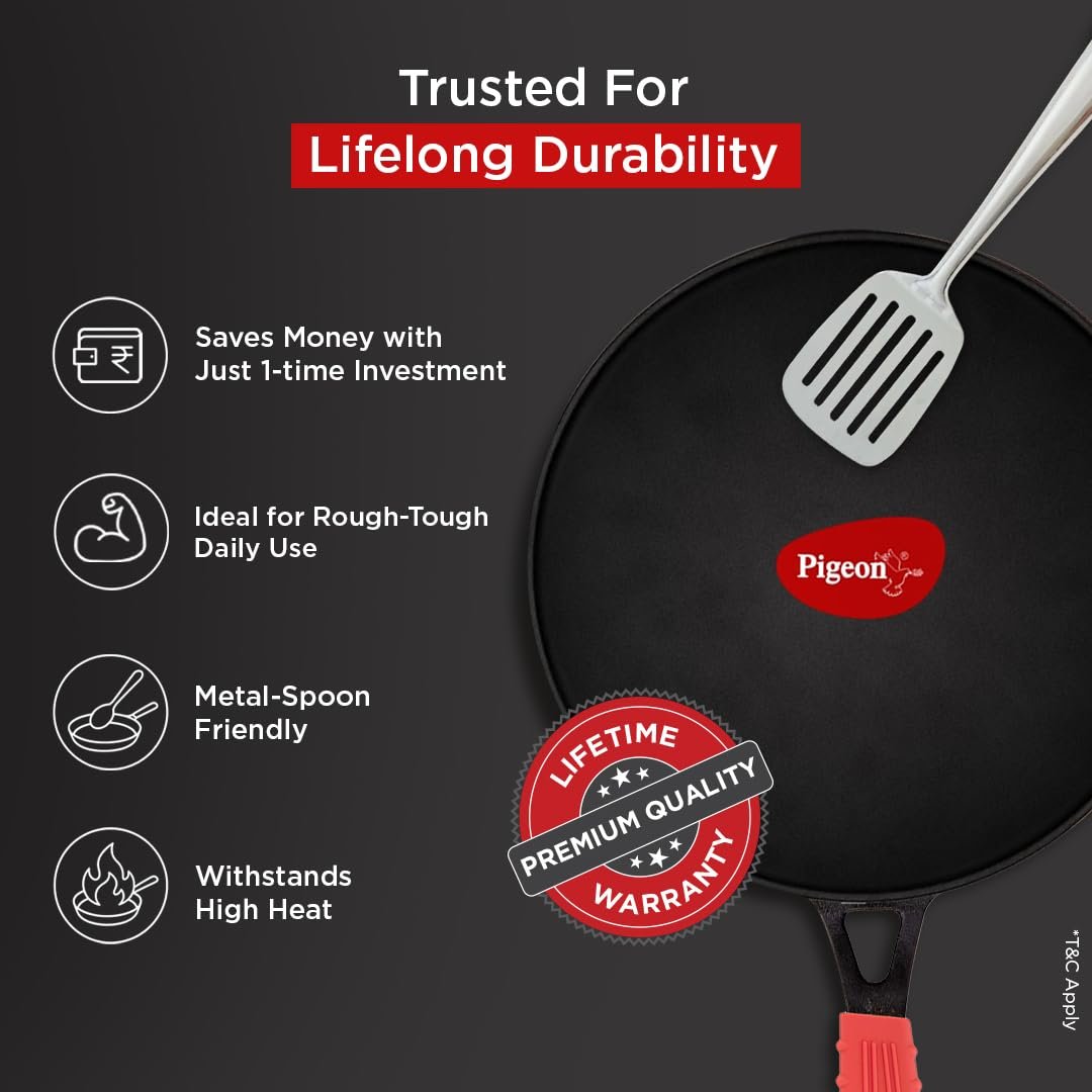 PIGEON IMPERI CAST IRON CURVED TAWA DIA 260MM - Image 6