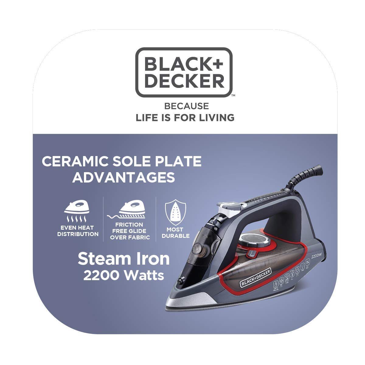 BLACK DECKER-STEAM IRON-2200W-BXIR2202IN - Image 2