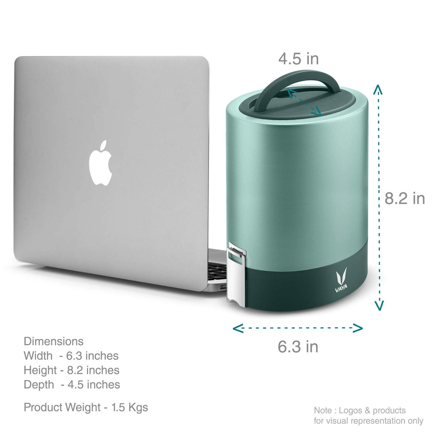 VAYA TYFFYNLYTE WITH POLISHED STAINLESS STEEL CONTAINERS 1300ML (GREEN) - Image 2