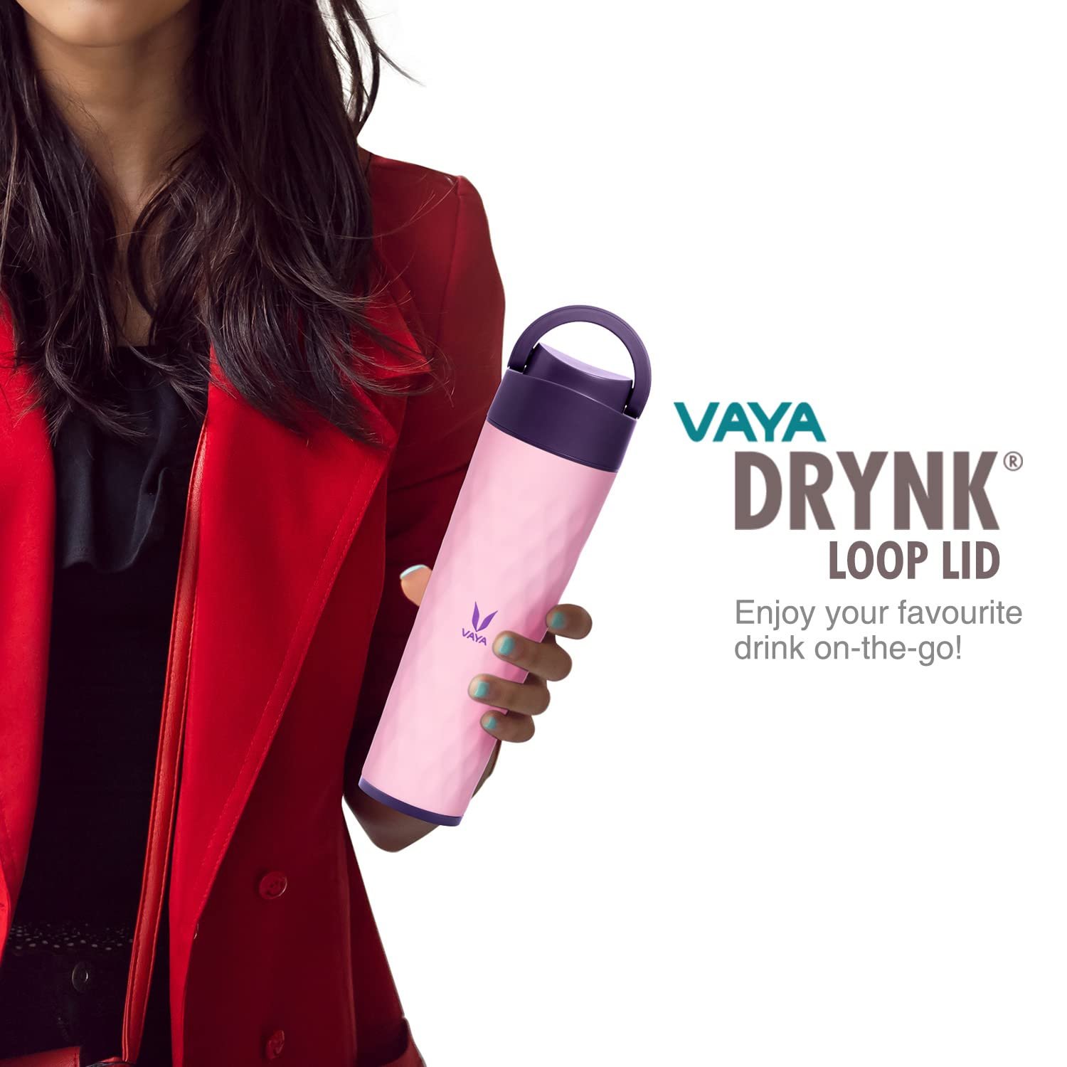 VAYA DRYNK WITH LOOP LID 600ML (PINK) - Image 6