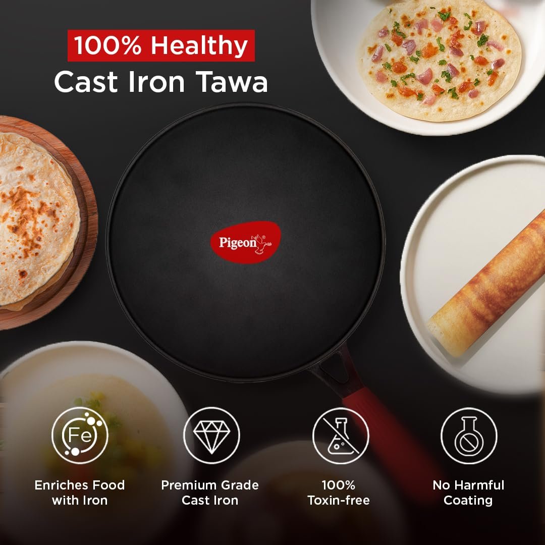PIGEON IMPERI CAST IRON CURVED TAWA DIA 260MM - Image 3