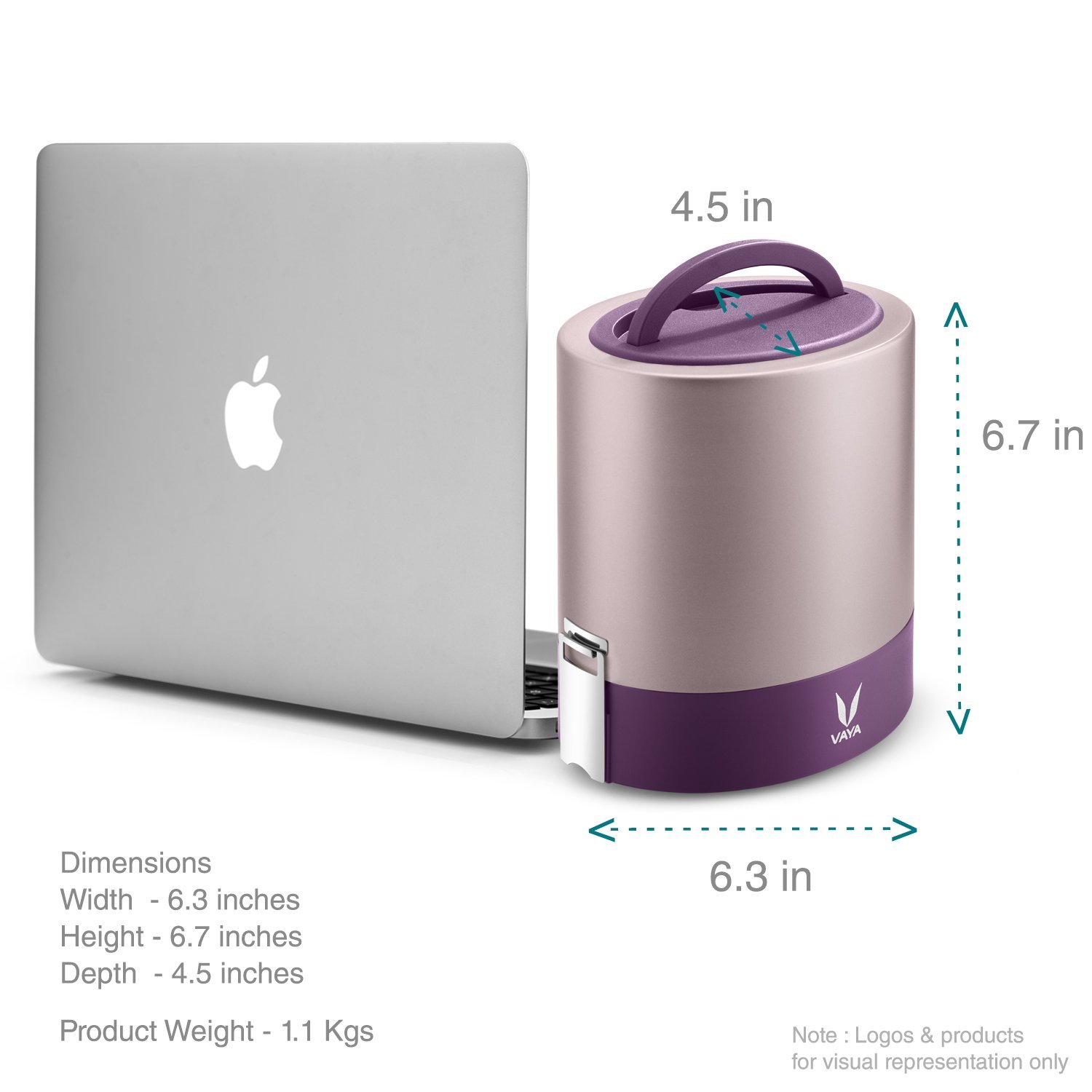 VAYA TYFFYNLYTE WITH POLISHED STAINLESS STEEL CONTAINERS 1000ML (PURPLE) - Image 2