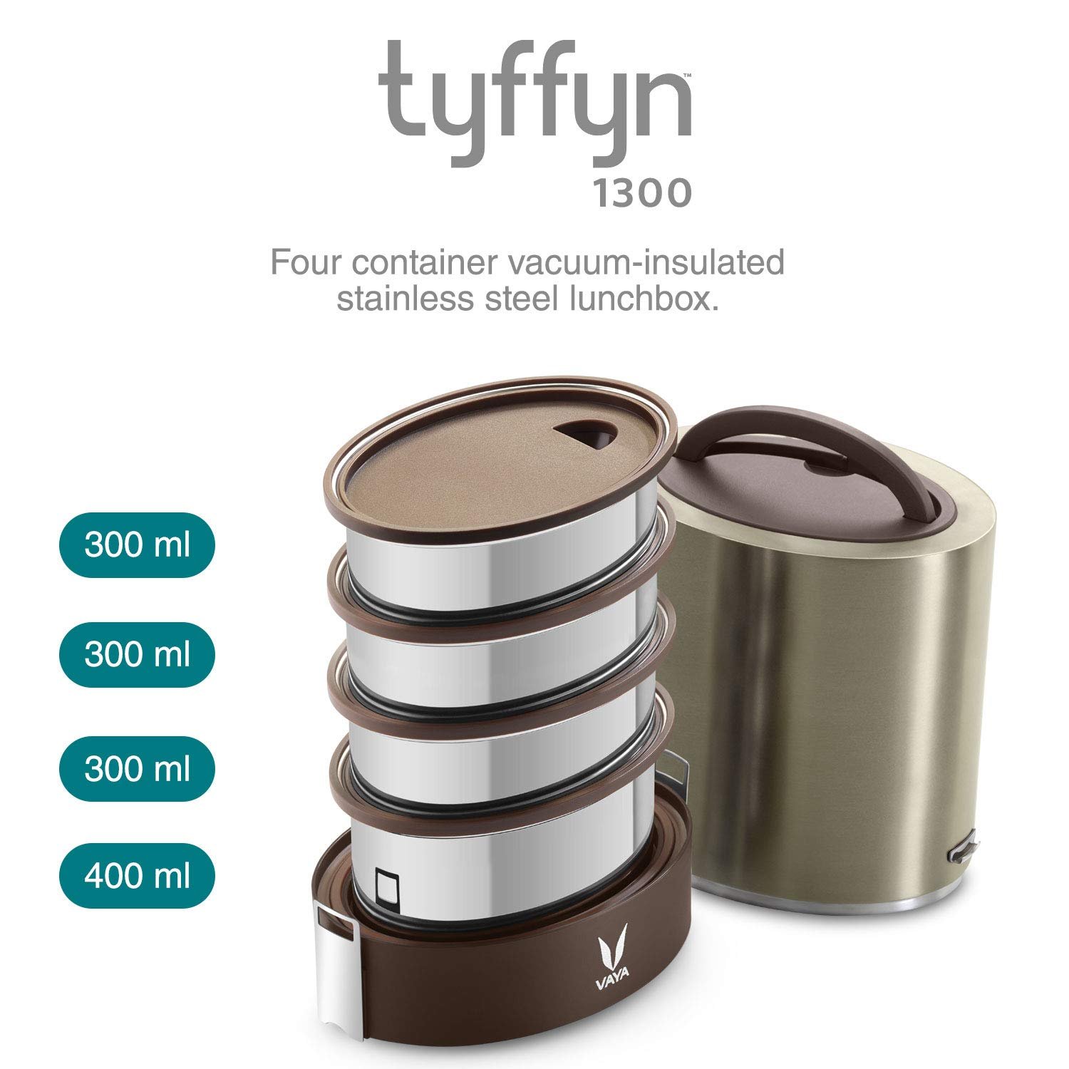 VAYA TYFFYNLYTE WITH POLISHED STAINLESS STEEL CONTAINERS 1300ML (GRAPHITE) - Image 2