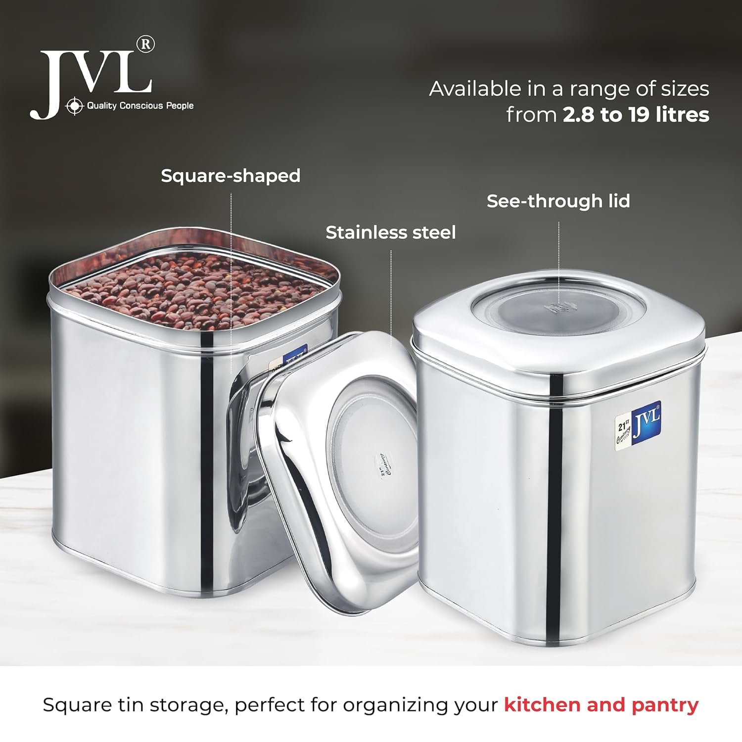 JVL SQUARE TIN (8.5 L) - Image 8